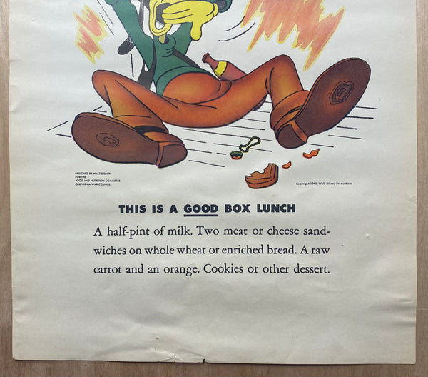 1943 A Goofy Lunch Pulls Your Punch Nutrition Disney Studios WWII