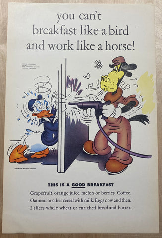 1943 You Can't Eat Like A Bird And Work Like A Horse Disney Studios WWII