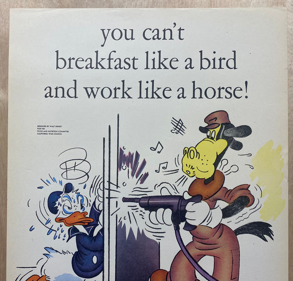 1943 You Can't Eat Like A Bird And Work Like A Horse Disney Studios WWII