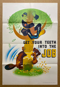 c.1942 Get Your Teeth Into The Job Robert Nichol Canadian Anti-Axis