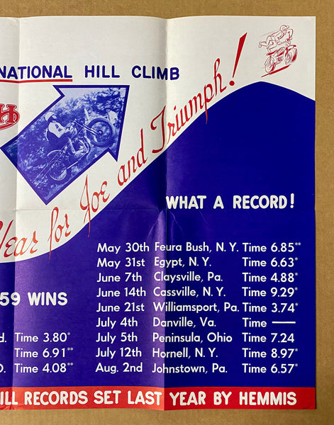 1959 Joe Hemmis Wins National Hill Climb Triumph Motorcycle Dealer