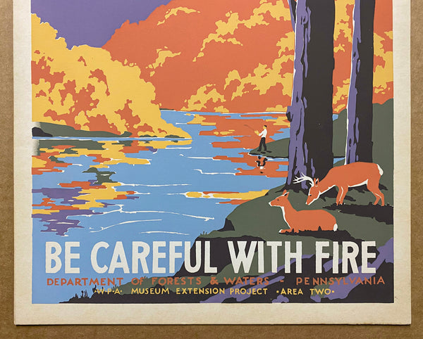 c.1935 Help Conserve Our Forests Be Careful With Fire WPA Pennsylvania