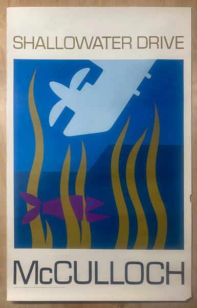 c.1964 McCulloch Outboard Boat Motor Dealer Poster Set of 5 Bail-A-Matic