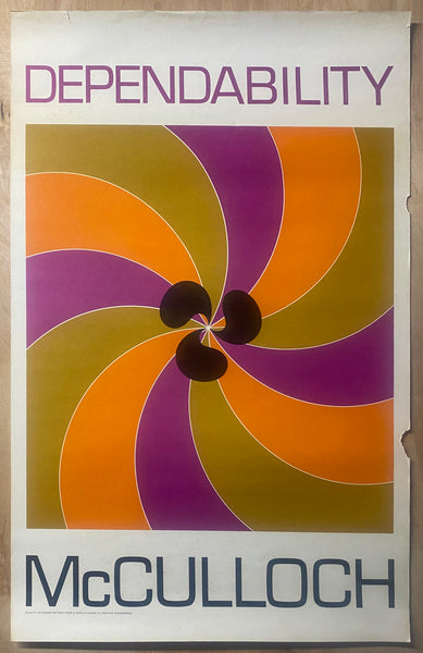 c.1964 McCulloch Outboard Boat Motor Dealer Poster Set of 5 Bail-A-Matic