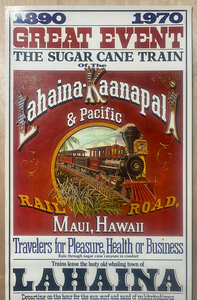 1970 Lahaina Kaanapali & Pacific Railroad Sugar Kane Train Maui Hawaii Original