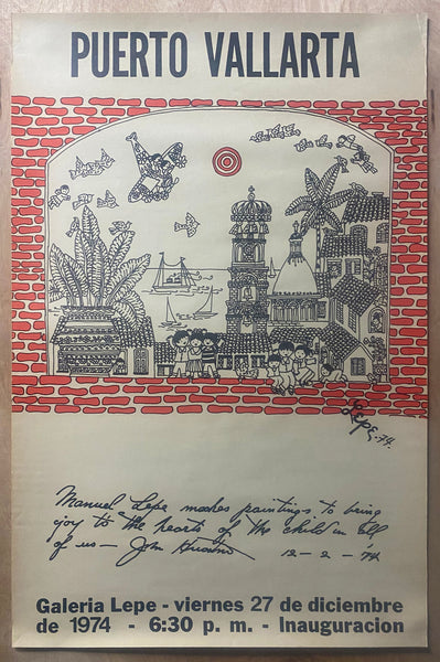 1974 Manual Lepe Macedo Galerie Grand Opening Puerto Vallarta Mexico