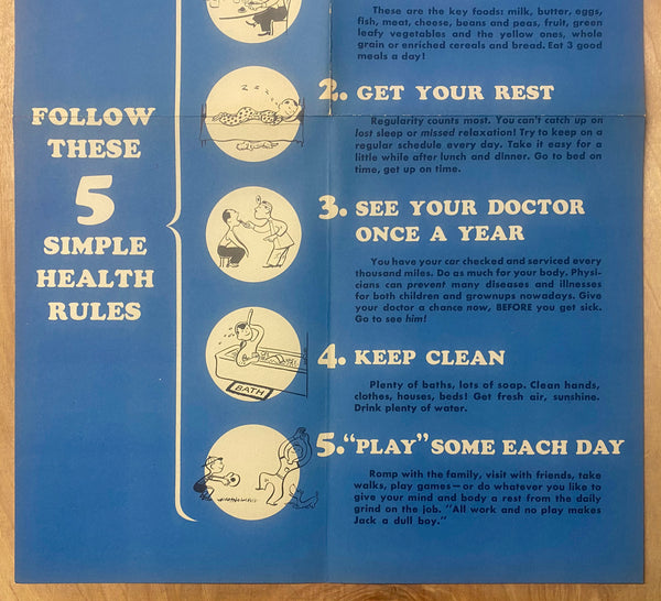 c.1942 Just By Keeping Well You Help Win This War WWIl Public Health Home Front
