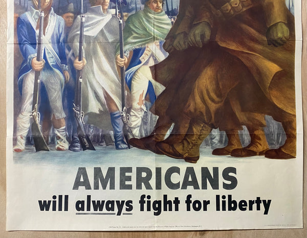 1778-1943 Americans Will Always Fight For Liberty Poster Bernard Perlin Half Sheet