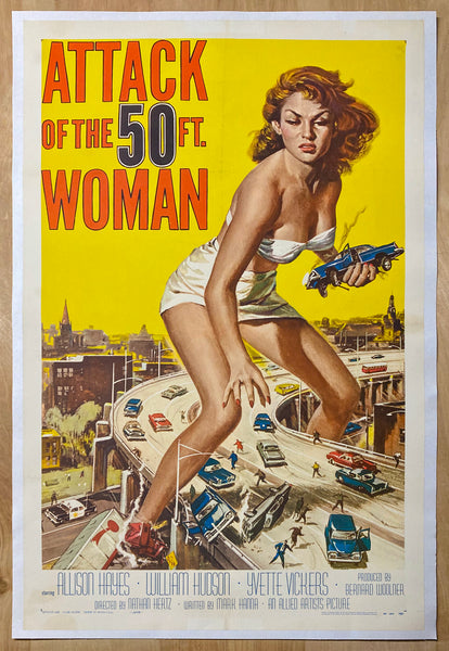 1958 Attack of the 50 Foot Woman Movie One Sheet Sci-Fi Reynold Brown