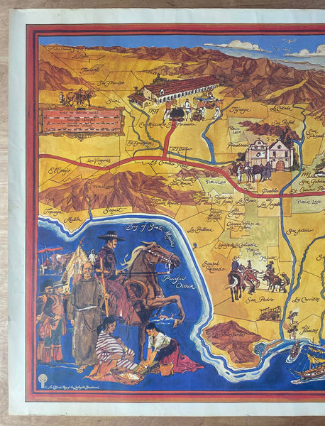 1981 Historic Ranchos of Los Angeles Bicentennial Pictorial Map California