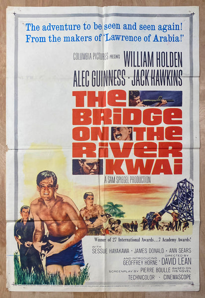 R-1963 The Bridge On The River Kwai Folded One Sheet Movie Best Picture