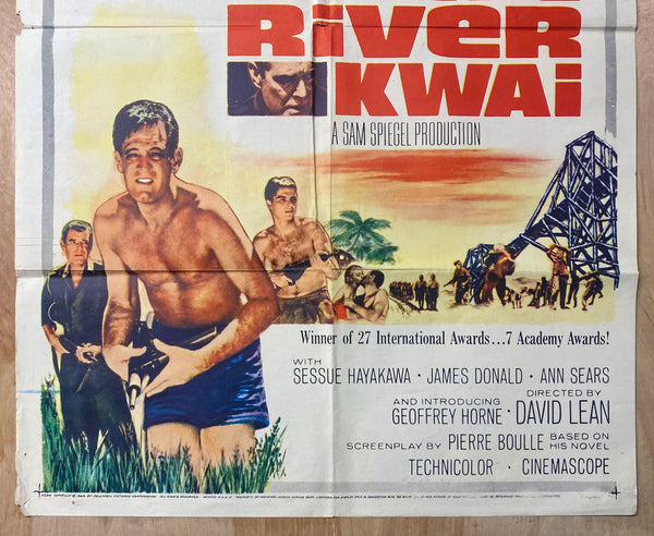 R-1963 The Bridge On The River Kwai Folded One Sheet Movie Best Picture