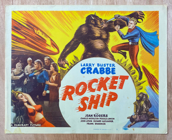R-1950 Rocket Ship Title Lobby Card Buster Crabbe Science Fiction Movie