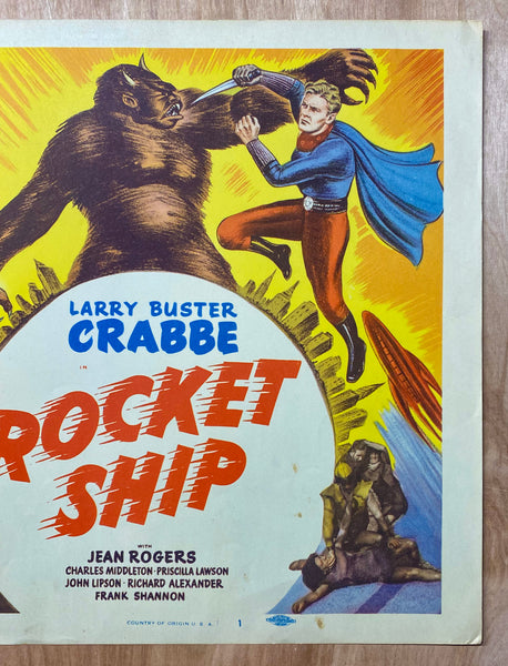 R-1950 Rocket Ship Title Lobby Card Buster Crabbe Science Fiction Movie