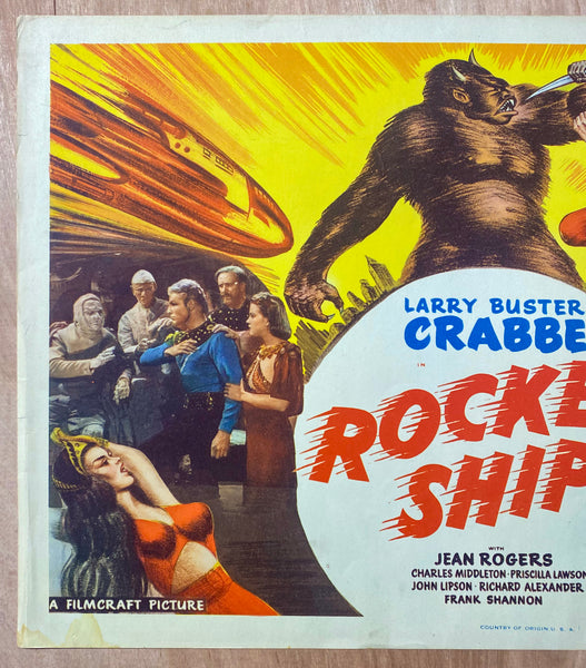 R-1950 Rocket Ship Title Lobby Card Buster Crabbe Science Fiction Movie