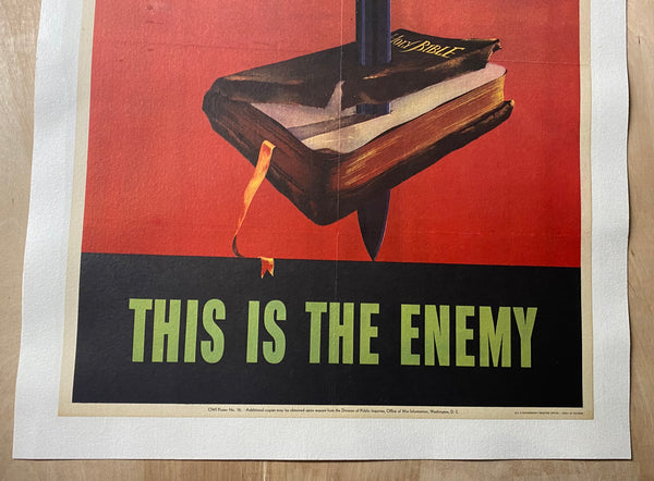 1943 This Is The Enemy by Barbara K Marks Holy Bible Nazi Dagger WWII