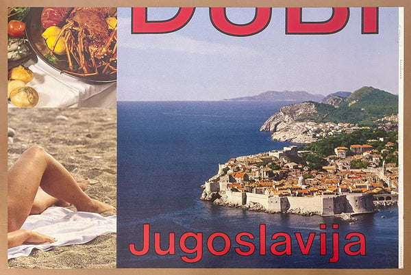 c.1970s Dubrovnik Yugoslavia Billboard Travel Poster Croatia HUGE