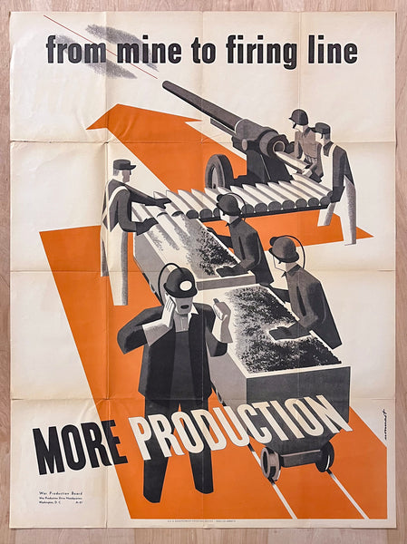 1942 From Mine To Firing Line More Production by Monnast WWII Modernism