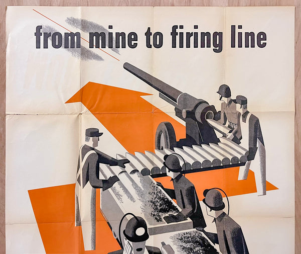 1942 From Mine To Firing Line More Production by Monnast WWII Modernism
