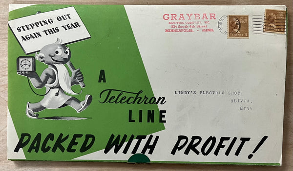 1941 Warren Telechron Company Dealer Electric Clock Poster Brochure