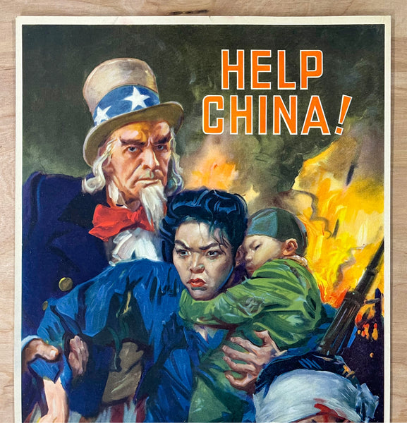 c.1942 Help China! China Is Helping Us United Relief James Montgomery Flagg