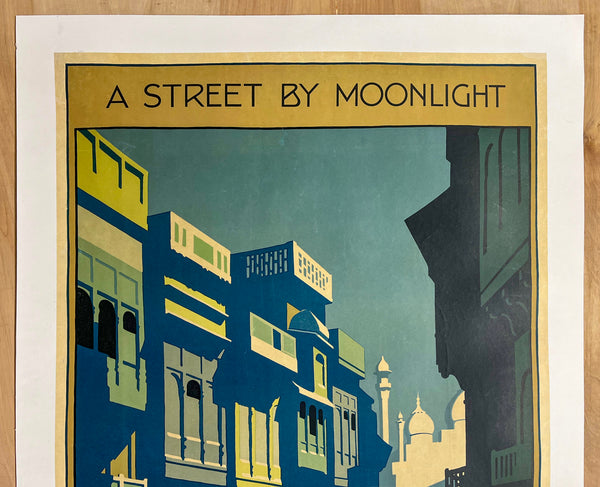 c.1925 A Street By Moonlight Visit India Henry George Gawthorn