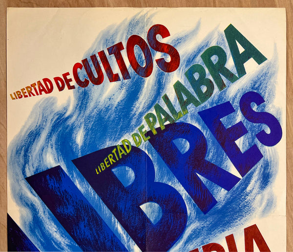 c.1942 WWII Libres Four Freedoms Interamerican Affairs Herbert Bayer