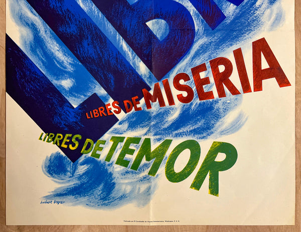 c.1942 WWII Libres Four Freedoms Interamerican Affairs Herbert Bayer