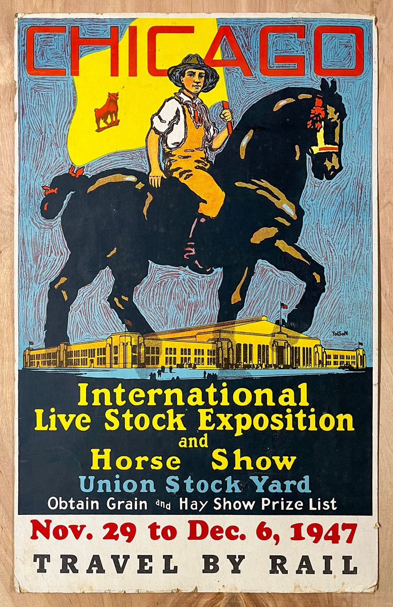 1947 Chicago Union Stock Yards Live Stock Exposition Poster Tolson ...