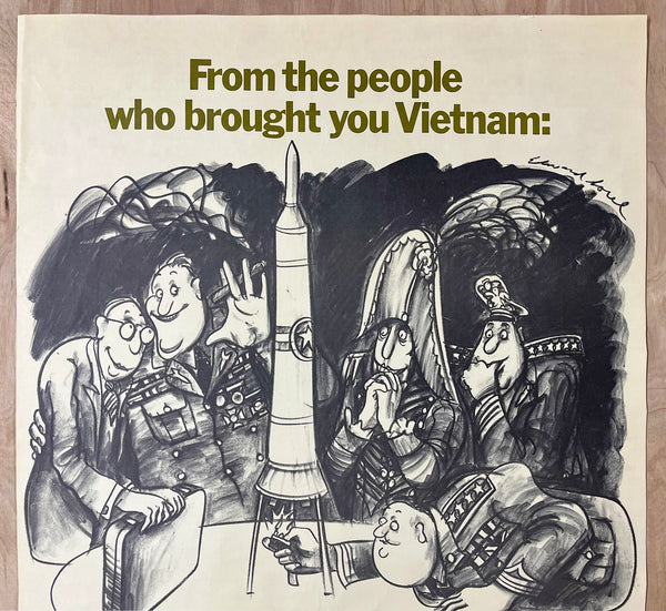 c.1969 SANE Anti Ballistic Missile System Protest Edward Sorel Vietnam War