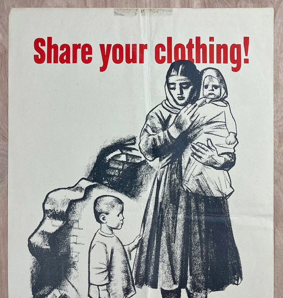 c.1943 Share Your Clothing! Russian War Relief Inc. Hugo Gellert WWII