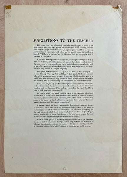 1950 National Tuberculosis Association Classroom Hygiene Lot