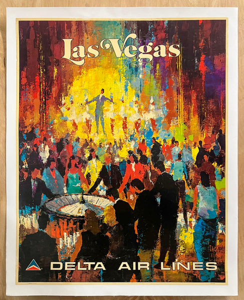 c.1975 Las Vegas Nevada Delta Air Lines Jack Laycock Casino Scene