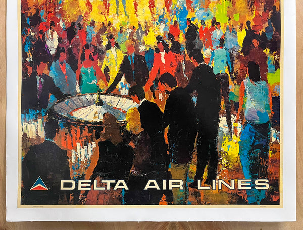 c.1975 Las Vegas Nevada Delta Air Lines Jack Laycock Casino Scene
