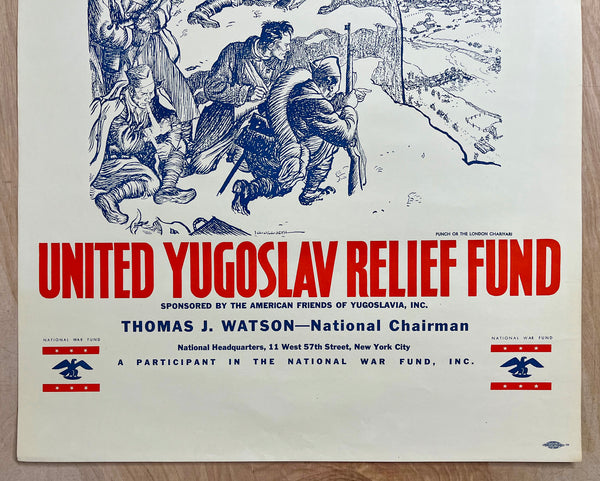 c.1944 Let Us Help United Yugoslavia Relief Fund Partisans WWII