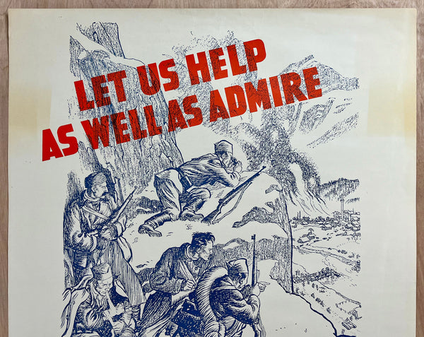 c.1944 Let Us Help United Yugoslavia Relief Fund Partisans WWII