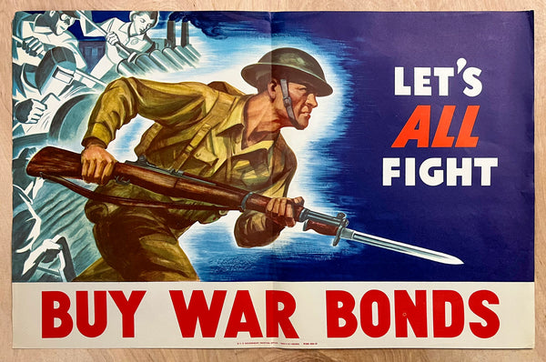 1942 Let’s ALL Fight Buy War Bonds WWII Homefront