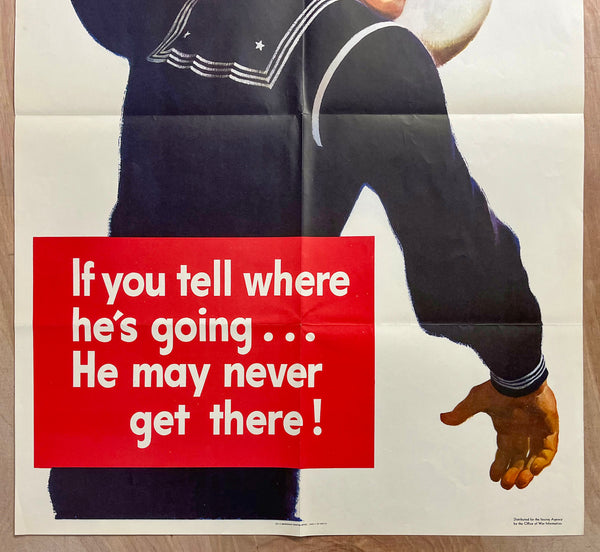1943 If You Tell Where He's Going He May Never Get There John Falter US Navy WWII