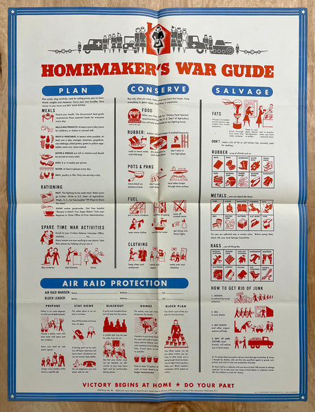 1942 Women Homemaker’s War Guide Plan Conserve Salvage WWII