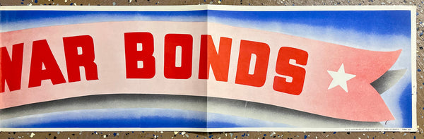 1942 Women At War Buy War Bonds WWII Banner Style