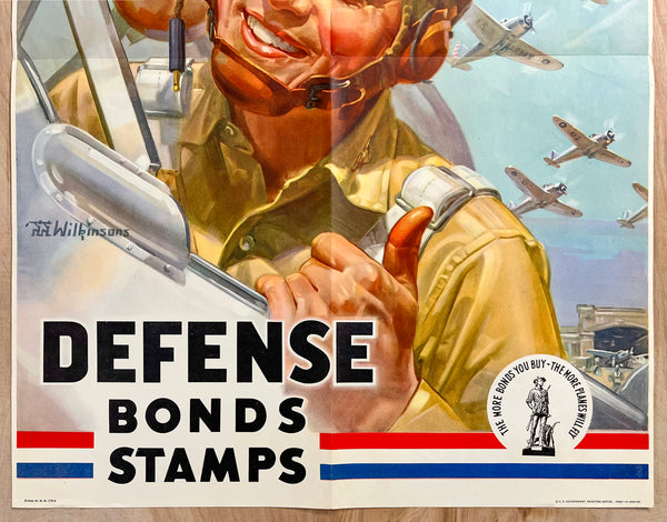 1942 You Buy 'Em We'll Fly 'Em Defense Bonds Stamps Walter Wilkinson WWII