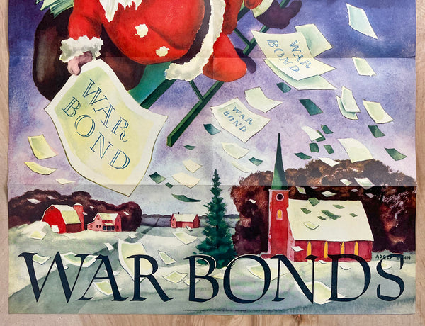 1942 The Present With A Future Buy War Bonds Dehn Christmas Santa Claus WWII