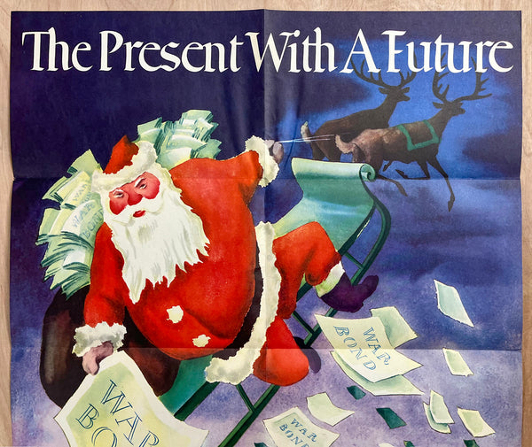 1942 The Present With A Future Buy War Bonds Dehn Christmas Santa Claus WWII