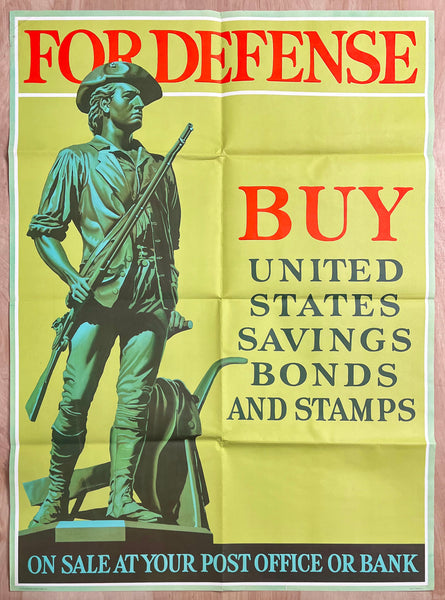 1941 For Defense Buy United States Savings Bonds and Stamps WWII