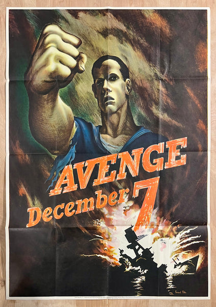 1942 Avenge December 7 by Bernard Perlin WWII Full Size
