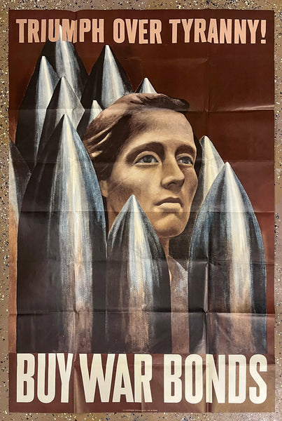 1942 Triumph Over Tyranny! Buy War Bonds Xavier Gonzalez WWII 60" x 40"