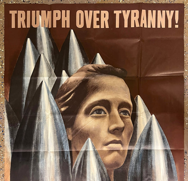 1942 Triumph Over Tyranny! Buy War Bonds Xavier Gonzalez WWII 60" x 40"