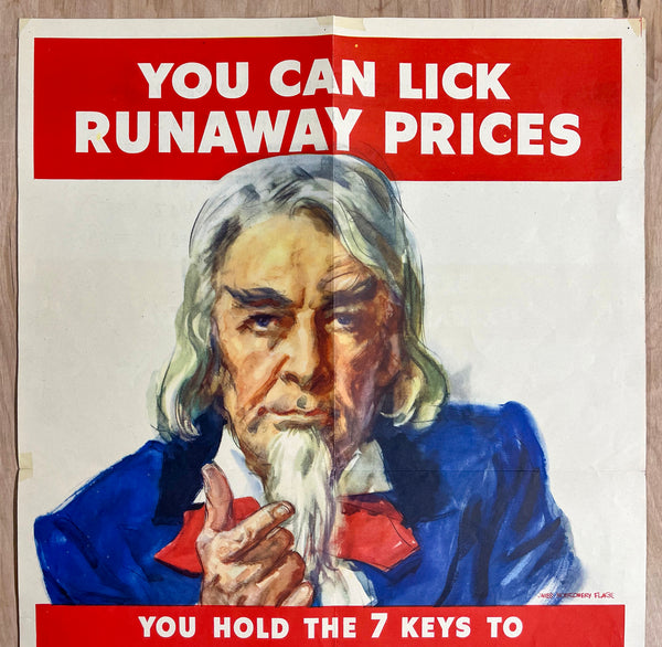 1943 You Can Lick RunAway Prices Uncle Sam James Montgomery Flagg WWII