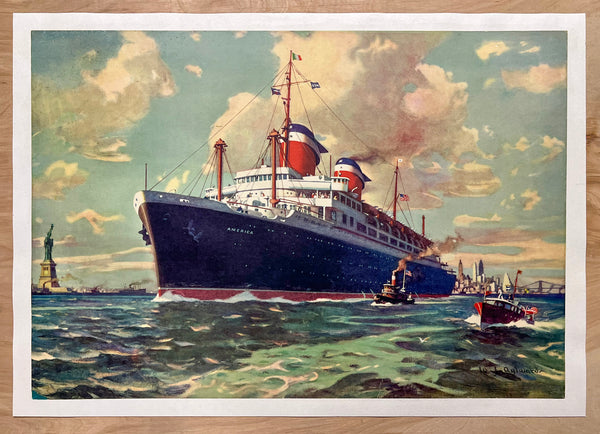 c.1940 SS American United States Lines Ocean Liner W.J. Aylward
