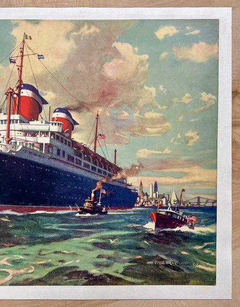 c.1940 SS American United States Lines Ocean Liner W.J. Aylward